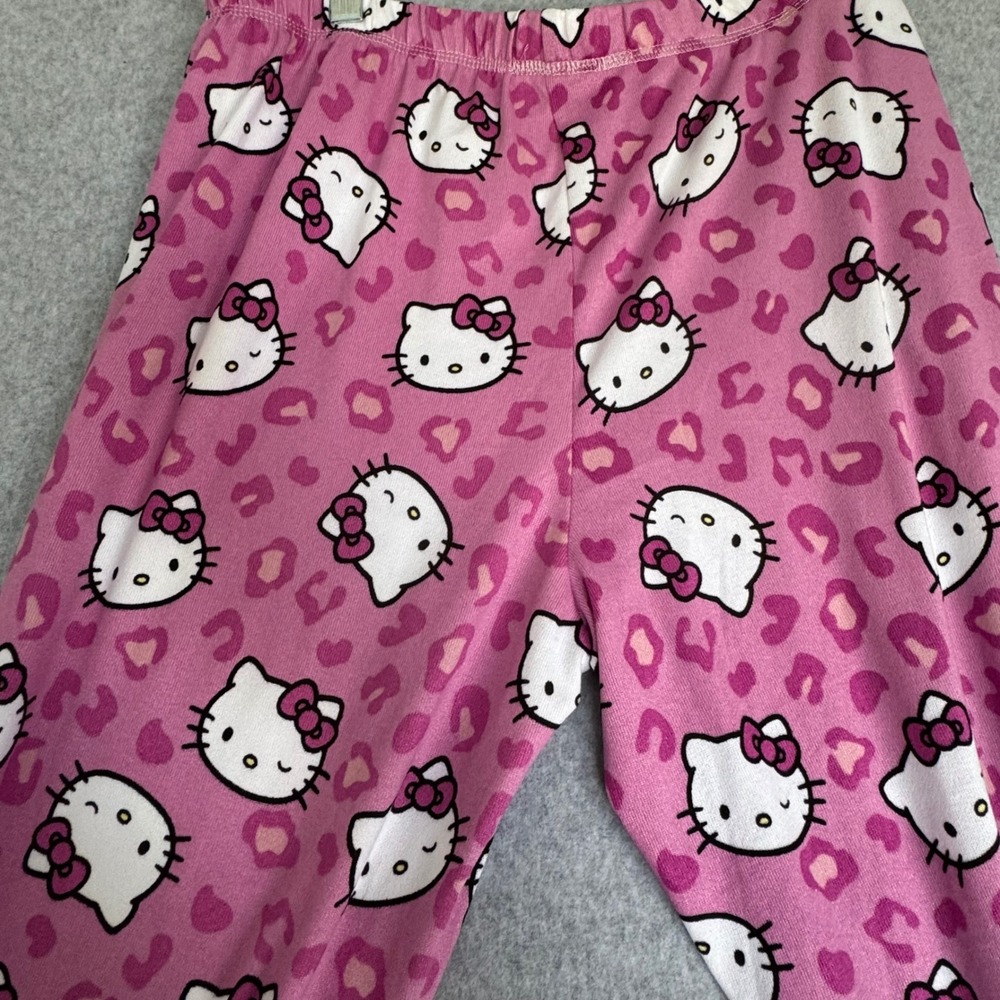 Sanrio Hello Kitty Pajama Pants Women Large Pink Good Leopard Print Joggers 0052